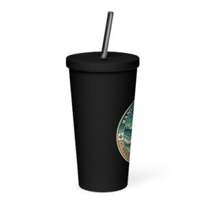 Insulated tumbler with a straw